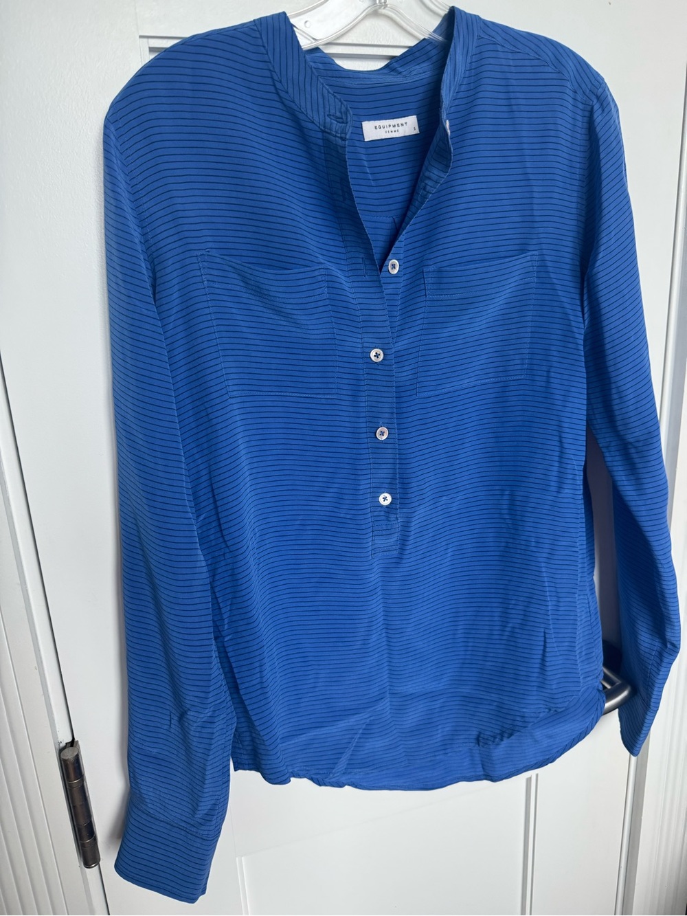 Equipment Royal Blue Long-Sleeve Henley Shirt